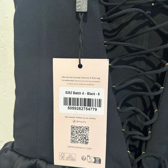 NWT - Oh Polly Anahita Micro Mini Dress - Black size 4 - Picture 6 of 8
